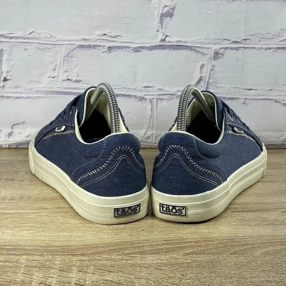 Taos Plim Soul Blue Canvas Sneakers Women's Size 9 Casual Lace Up Shoes